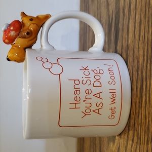 Vintage "Heard You're sick as a dog. Get Well Soon!" COFFEE Mug 1986